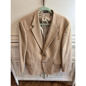 Vintage Oscar De La Renta Men's Sport Jacket Wool‎ Cashmere Blend 43R Brown
